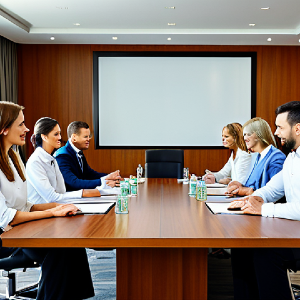 Hotel Team Collaboration**

"A diverse team of hotel staff in appropriate attire, collaborating around a table in a bright, modern conference room, discussing strategies. Fully clothed, professional setting, safe for work, perfect anatomy, natural proportions, family-friendly environment, well-formed hands, proper finger count."

**